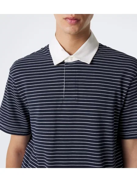 Tricou polo Dunhill cu dungi albastru