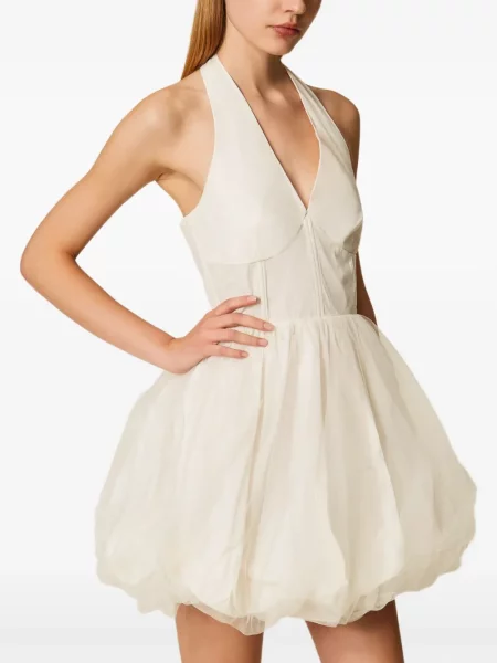 Rochie mini Twinset din tul de costum alb