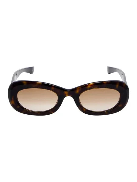 Okulary przeciwsłoneczne Alexander Mcqueen z logo brązowe