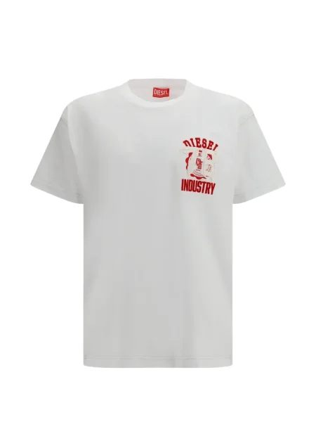 Tricou Diesel cu aplicații alb