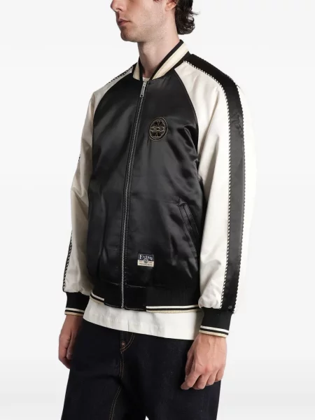 Geacă Evisu din satin negru