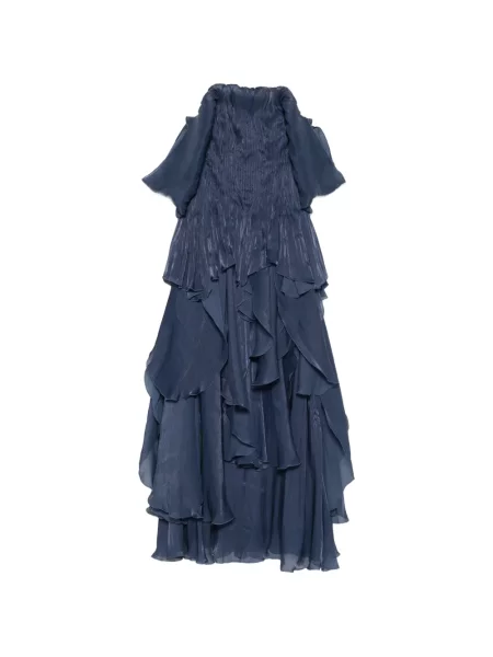 Rochie maxi Aje cu volane albastru