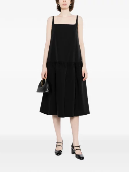 Rochie midi Less cu volane negru