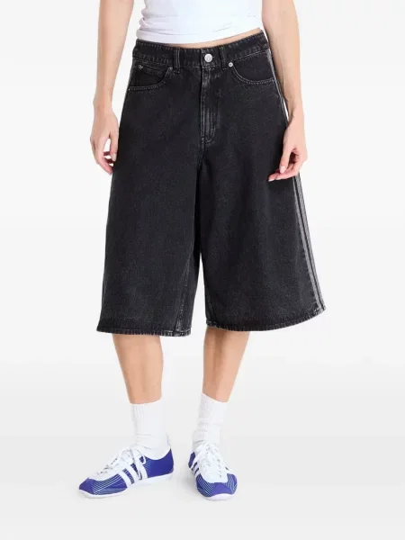 Ριγέ σορτς Adidas μαύρο