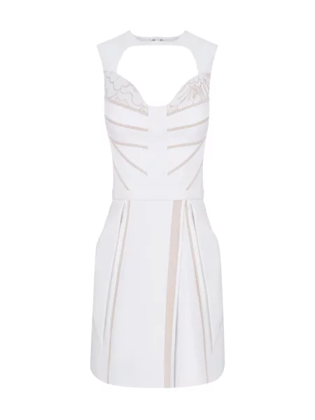 Femif Сукня міді Шкіра/штучна шкіра білий