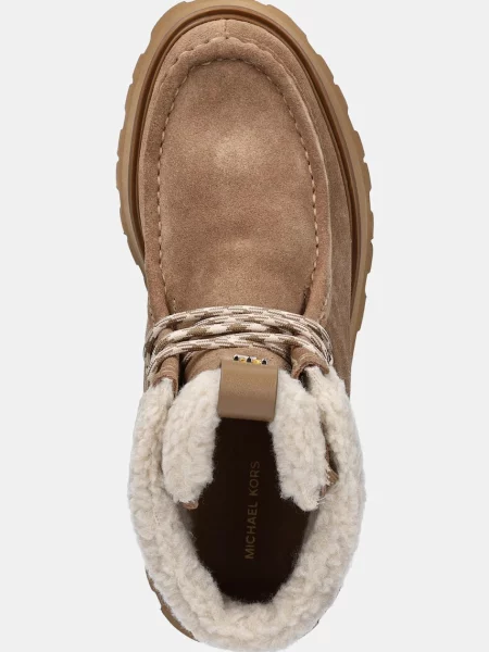 Замшевые утепленные ботинки Michael Michael Kors бежевые