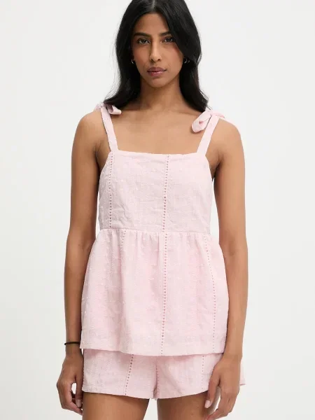Answear Lab bluzka i szorty różowy