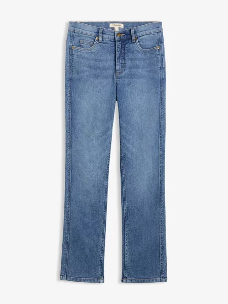 Jeansy straight high waist niebieskie