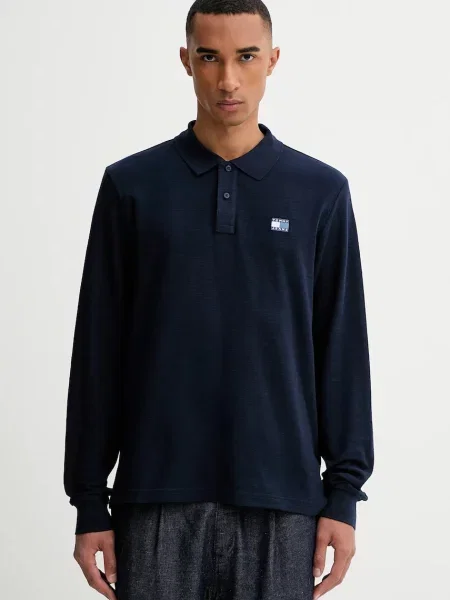 Majica dugih rukava Tommy Jeans tamno s aplikacijom plava