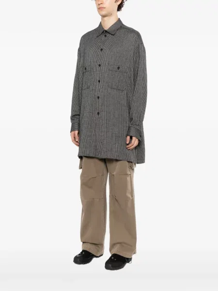 Prugasta dugo košulja Yohji Yamamoto crna