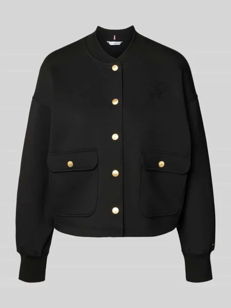 Bomberka o kroju regular fit z mieszanki bawełny model ‘GOLD BUTTON BOMBER’ Tommy Hilfiger czarny