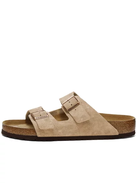 Sandały Birkenstock skórzane beżowe