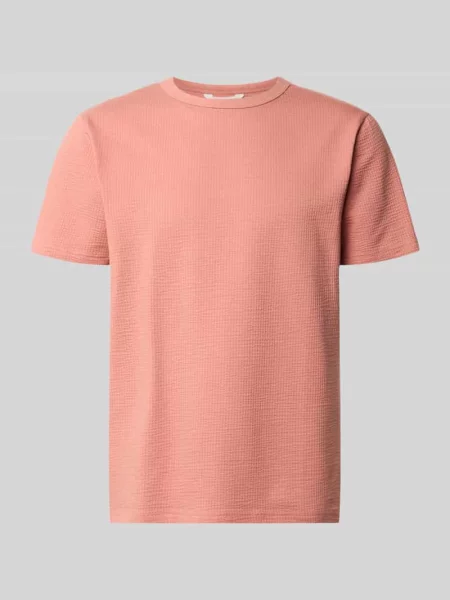 T-shirt o kroju regular fit z mieszanki bawełny model SANDER' Selected Homme różowa