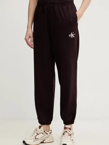 Športne hlače Calvin Klein Jeans rjava