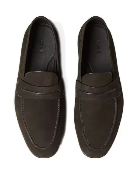 Pantofi loafer Zegna din piele maro