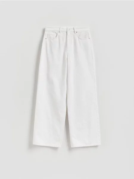 Reserved Blugi wide leg alb