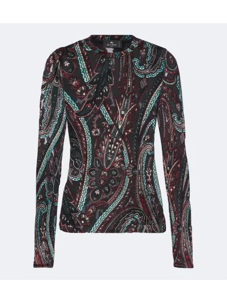 Top Etro cu model paisley cu aplicații