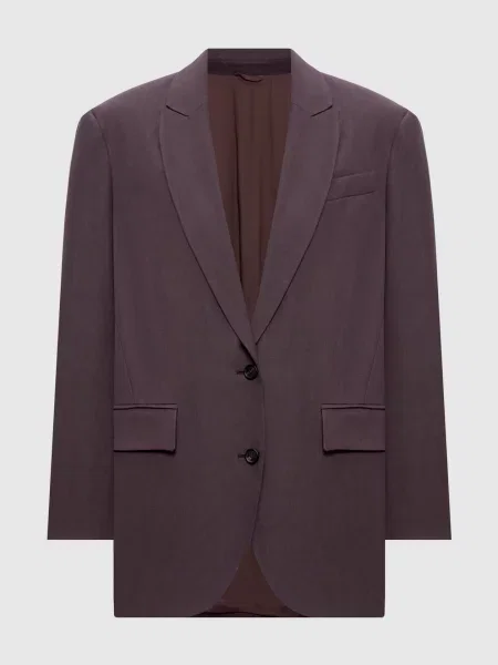 Жакет з льоном Brunello Cucinelli бордовий