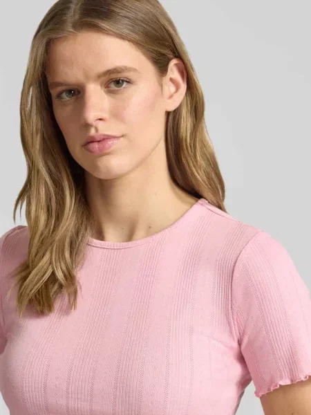 T-shirt o kroju slim fit z mieszanki bawełny model TENNA' Only różowa