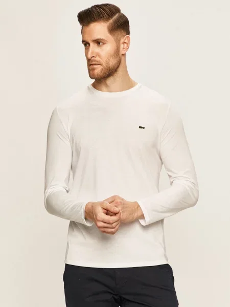 Тениска с дълъг ръкав Lacoste бяло