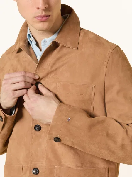 Tommy Hilfiger Kožená Bunda hnědá