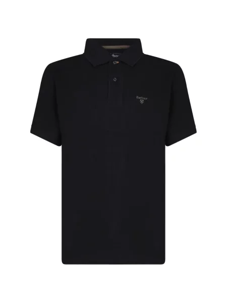 Tricou polo Barbour cu broderie negru