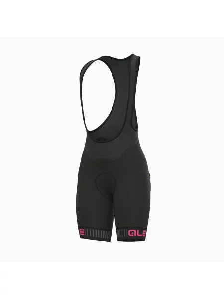 Cyklistické šortky ALÉ Pantalone C/B Traguardo bibshort black/pink černé