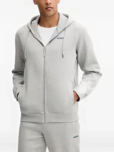 Суичър с качулка Guess сиво