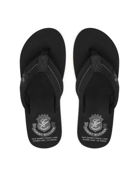 Tommy Hilfiger Джапанки Patch Hilfiger Beach Sandal черен