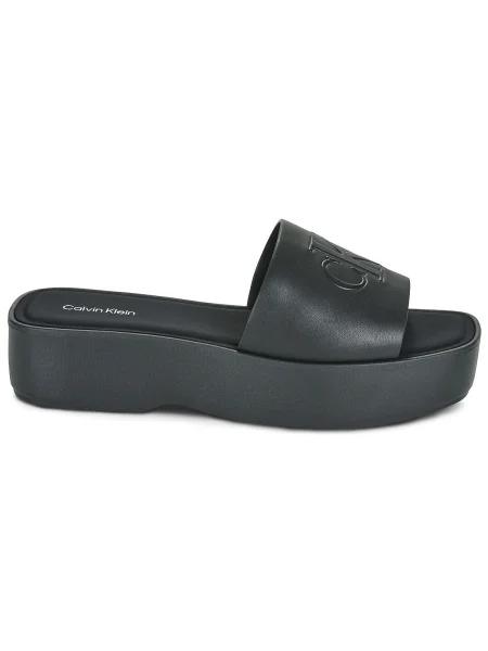Calvin Klein De piele șlapi negru