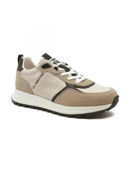 La Martina Bőr sneakers tornacipő bézs