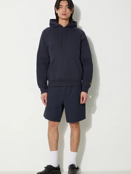 Geacă Carhartt Wip cu glugă albastru