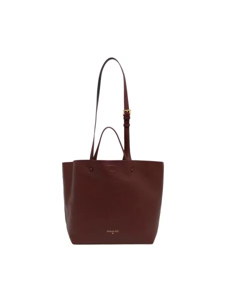 Patrizia Pepe torebka shopper skórzana brązowa