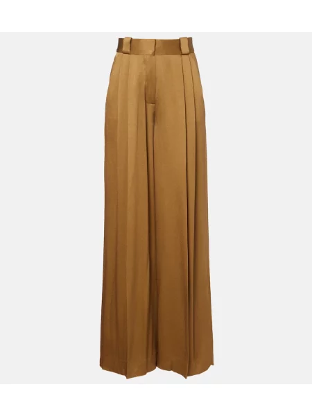 Pantaloni palazzo Blazé Milano din satin maro