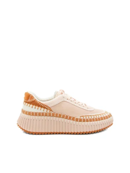 Sneakersy Chloe Nama skórzane beżowe