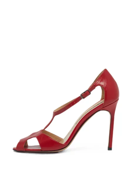 Sandale Manolo Blahnik cu bretele roșu