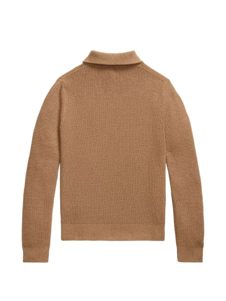 Tricou polo Polo Ralph Lauren cu glugă cu blană cu broderie roșu