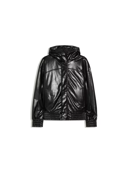 Bershka Geacă de primăvară-toamnă negru
