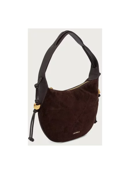Coccinelle torebka hobo zamszowa brązowa