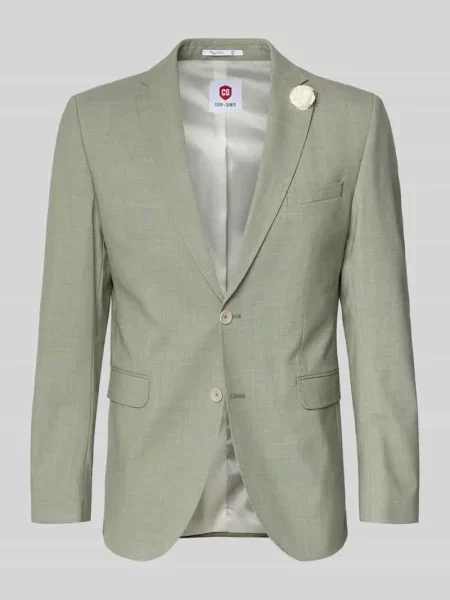 Marynarka na 2 z patkami przy kieszeniach krój slim fit model Paul SV' Cg - Club Of Gents zielona