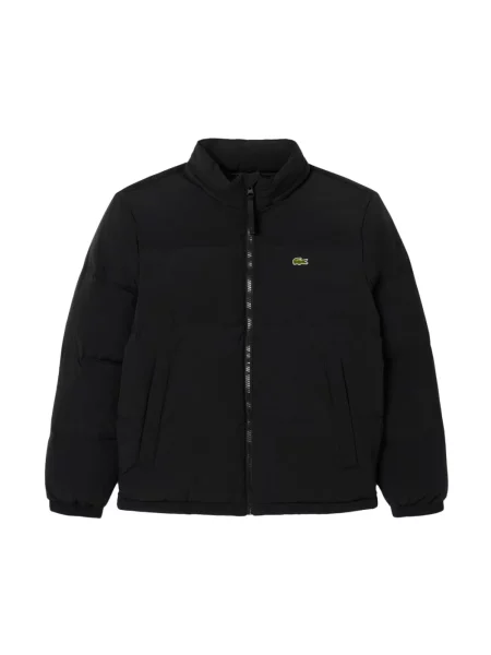 Pikowana kurtka puchowa Lacoste z wysokim kołnierzem czarna