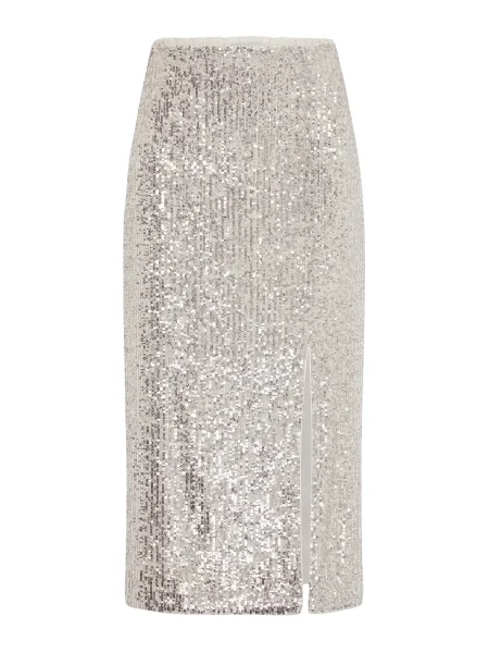 Morgan Fustă tip creion argintiu