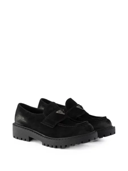Pantofi loafer Prada din piele de căprioară negru