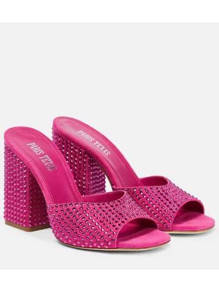 Mules Paris Texas iz semiša roza
