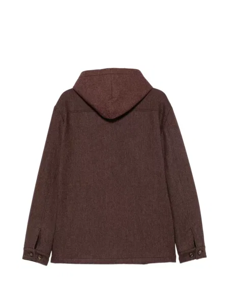 Geacă Eleventy cu glugă cu model herringbone maro