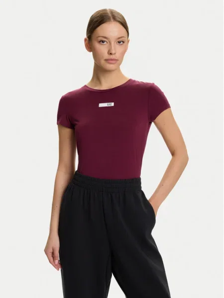 Тениска Ea7 Emporio Armani винено червено