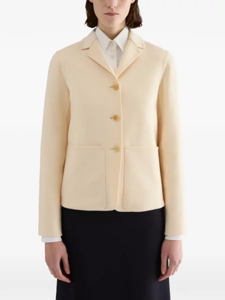 Geacă Jil Sander din cașmir alb