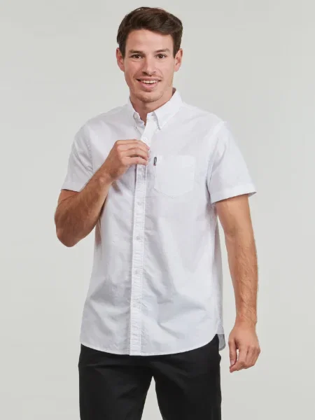 Oxford Superdry din țesătură twill alb