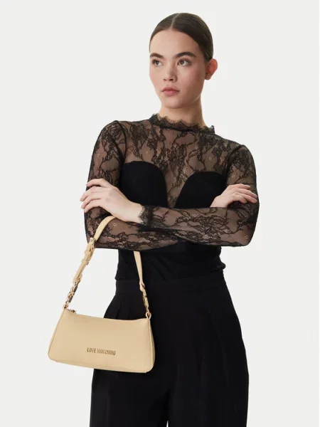Torebka Love Moschino z logo beżowa