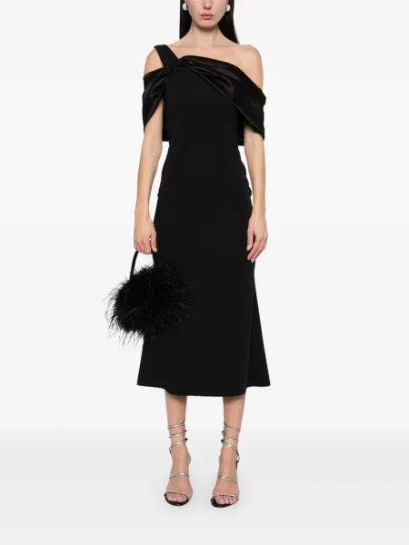 Rochie midi Cristallini până la genunchi de costum negru